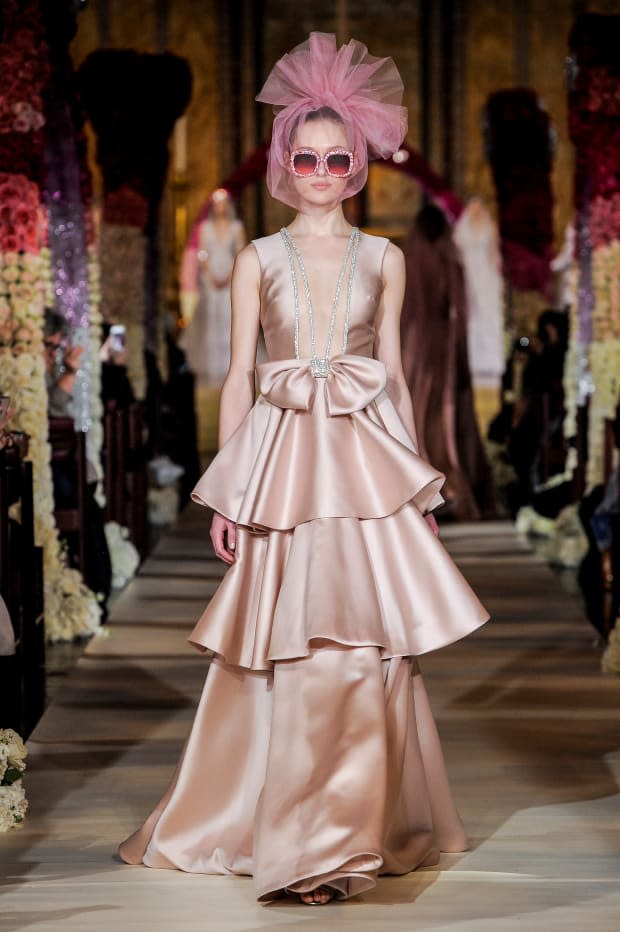<p>A look from the Reem Acra 2020 bridal collection. Photo: Imaxtree</p>