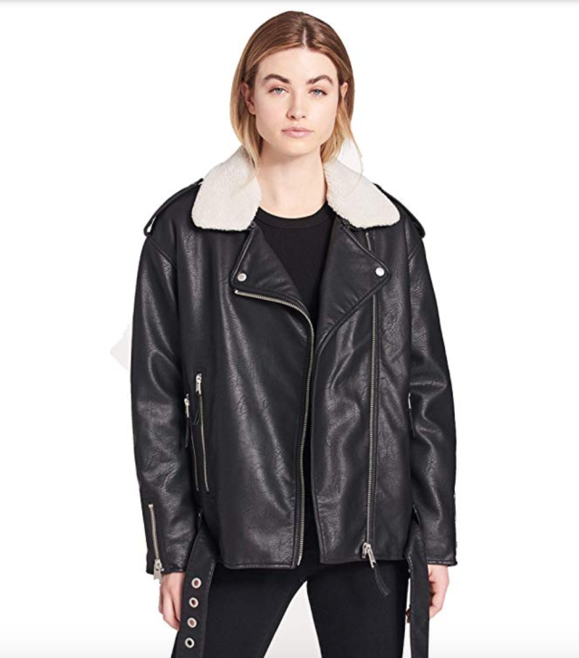 Levi's Women's Faux Shearling Long Coat, Black at  Women's Coats Shop