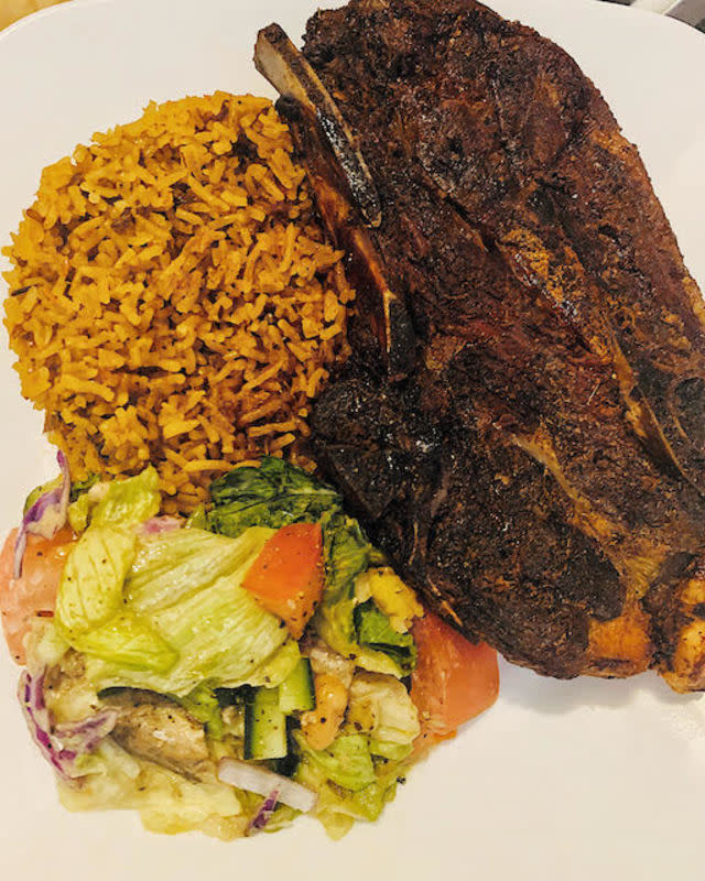 <p>The Diasporic Dish</p><p>One-pot West African rice dish with roasted lamb and salad.</p><p><strong>Get the Recipe:</strong><a href="https://thediasporicdish.com/jollof-rice-roasted-lamb-dibi/" rel="nofollow noopener" target="_blank" data-ylk="slk:Jollof Rice and Roasted Lamb;elm:context_link;itc:0;sec:content-canvas" class="link "> <strong>Jollof Rice and Roasted Lamb</strong></a></p>