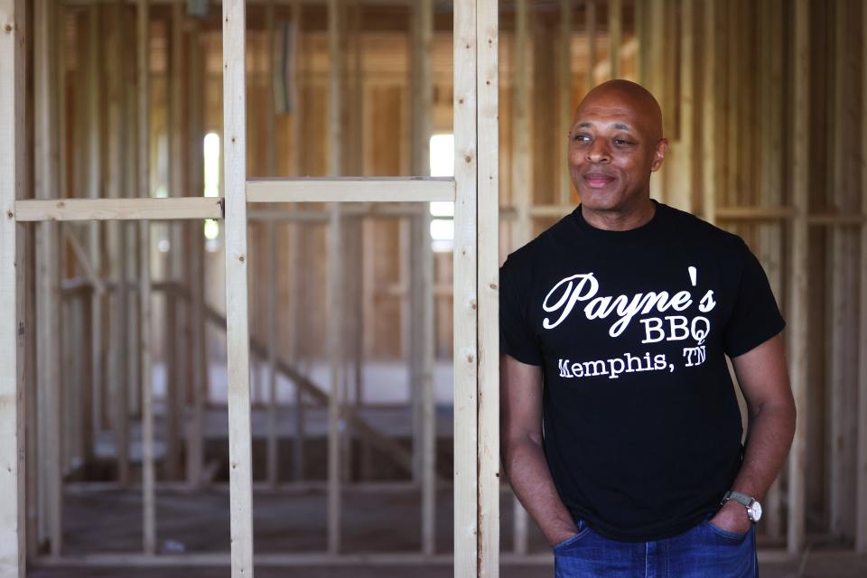 Andre D. Jones, who owns Jones Urban Development with his brother, stands inside one of the live-work buildings they've constructed in Uptown on Wednesday, April 27, 2022. 