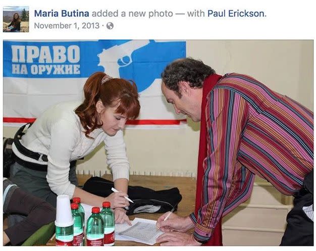 Butina and Erickson in a photo she posted to Facebook in 2013. (Photo: Facebook)