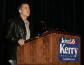 <p>Brad campaigned for then-Democratic presidential candidate John Kerry at the University of Missouri in October 2004. In a <a href="http://www.contactmusic.net/brad-pitt/news/pitt-gets-serious-for-john-kerry" rel="nofollow noopener" target="_blank" data-ylk="slk:speech;elm:context_link;itc:0;sec:content-canvas" class="link ">speech</a> to 1,700 students, Brad urged them to understand the issues at hand in the November 2004 election.</p>