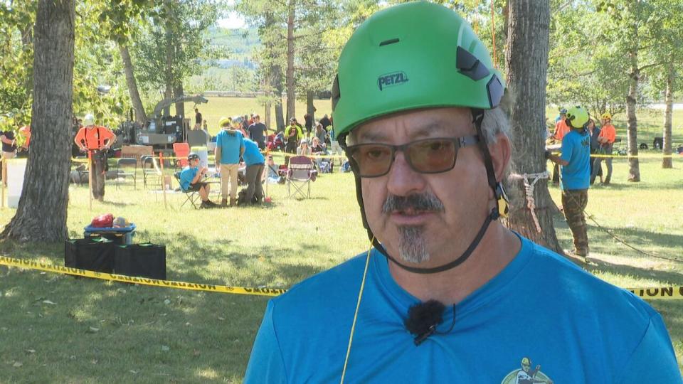 Gerard Fournier, chief judge of the Prairie Chapter Tree Climbing Championship, has been involved in the competition for 33 years.