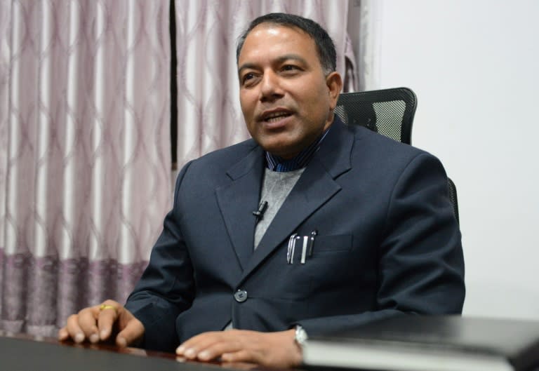 Nepalese earthquake reconstruction authority chief, Sushil Gyewali, pictured during an interview with AFP in Kathmandu on January 13, 2016