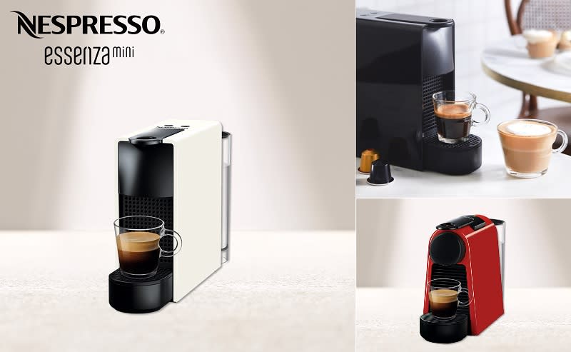 ▲Nespresso膠囊咖啡機 Essenza Mini（贈$300咖啡金）結帳再折，原價$4,500，4/30前活動價$3,300。（圖片來源：Yahoo購物中心）