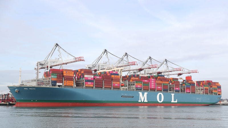 A photo of the MOL Truth container ship. 