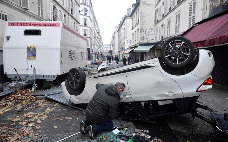 Paris riots Kurdish protesters police France crime - Julien de Rosa/AFP via Getty Images