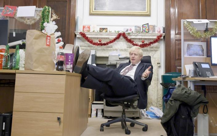 Boris Johnson in his office at Number 10 Downing Street - Andrew Parsons / No10 Downing St