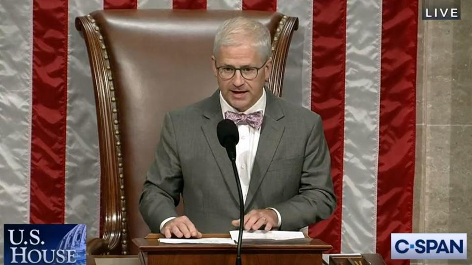 PHOTO: House speaker pro tempore Patrick McHenry speaks before calling a recess in the U.S. House of Representatives, on Oct. 3, 2023, in Washington, D.C. (C-SPAN)