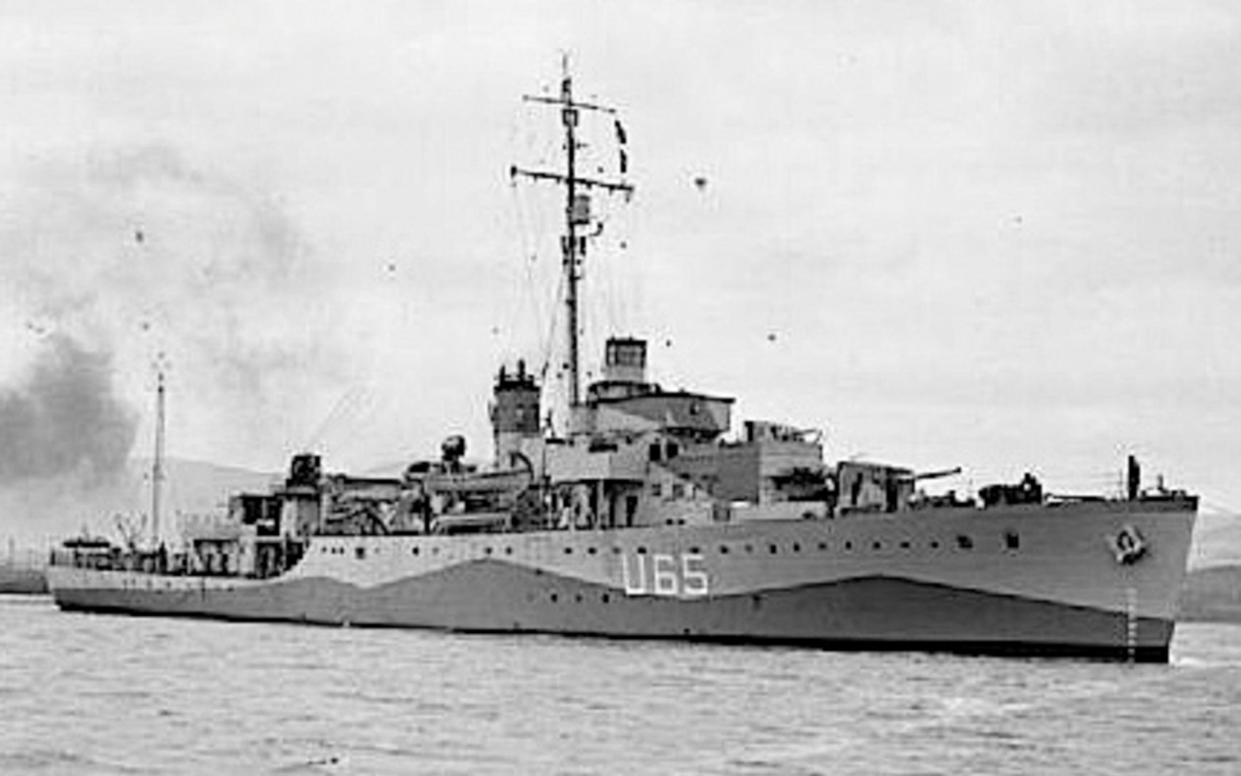 In his black and white image, the ship's penant number of U65 can be seen painted on her side, along with dazzle camouflage