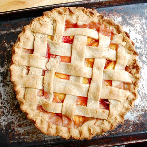 Lattice Top Peach Pie