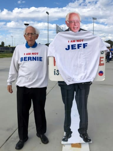 Jeff Jones said if he ever meets Bernie Sanders, he would give him a sweatshirt that reads "I AM NOT JEFF"