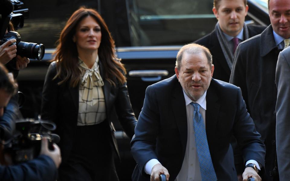 Harvey Weinstein arrives at the Manhattan Criminal Court in New York City - AFP