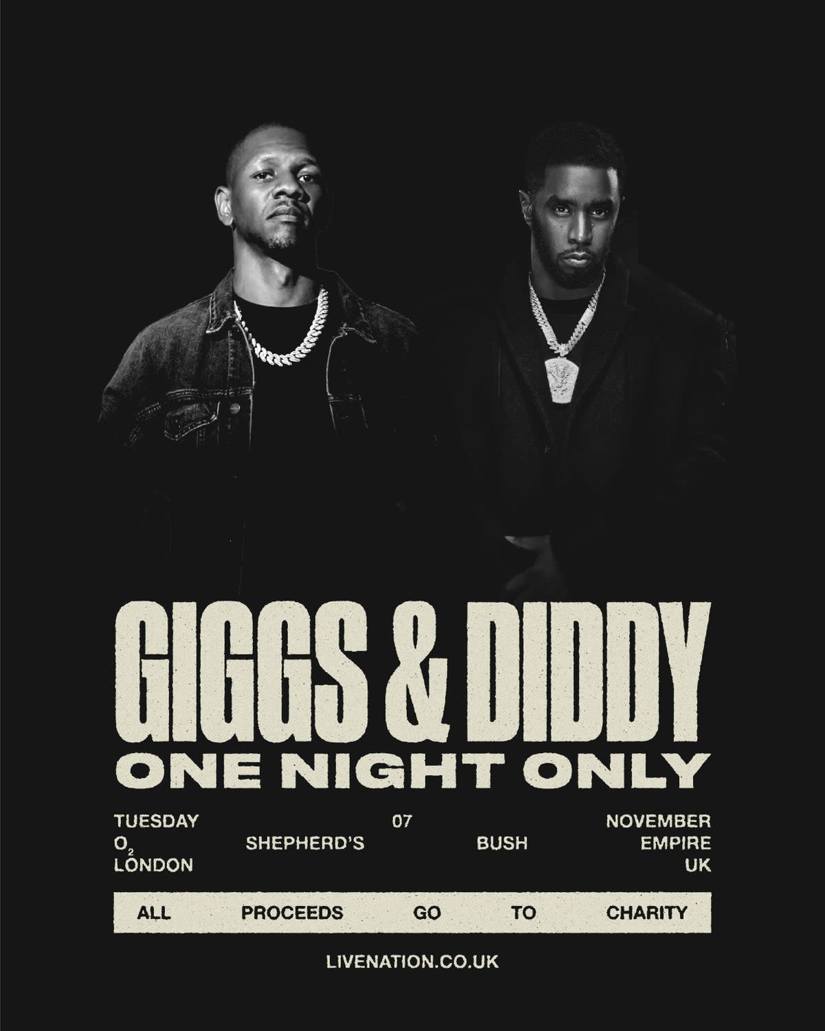 Giggs and Diddy announce one-off charity gig (PR Handout)