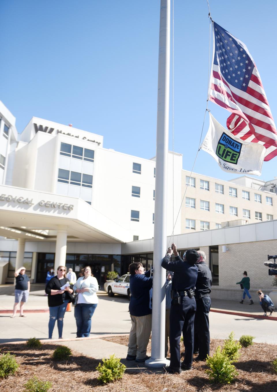 The Donor Flag Raising Ceremony at Willis Knighton was held on April 8, 2022.