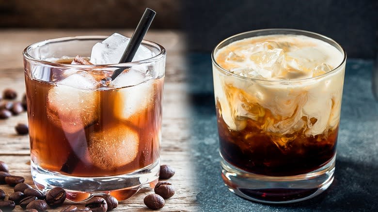 Black Russian and white Russian comparison