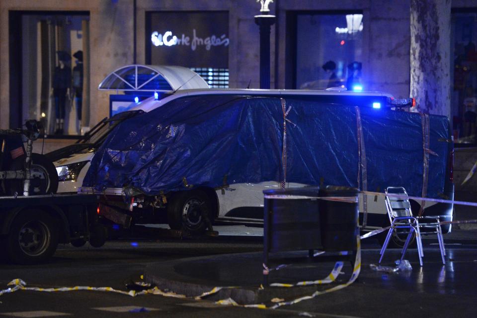 The van that drove into the crowd killing 13 people and injuring more than 100.&nbsp;