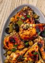 <p>The most signature part of this dish has to be the complex, sweet-briny marinade that flavors our <a href="https://www.delish.com/holiday-recipes/g27103780/passover-chicken-recipes/" rel="nofollow noopener" target="_blank" data-ylk="slk:chicken;elm:context_link;itc:0;sec:content-canvas" class="link ">chicken</a>. With prunes, olives, capers, and herbs, this marinade might seem surprising, but trust us—the result is a flavor-packed dish you won't be able to get enough of.</p><p>Get the <strong><a href="https://www.delish.com/cooking/recipe-ideas/a30472608/chicken-marbella-recipe/" rel="nofollow noopener" target="_blank" data-ylk="slk:Chicken Marbella recipe;elm:context_link;itc:0;sec:content-canvas" class="link ">Chicken Marbella recipe</a></strong>.</p>