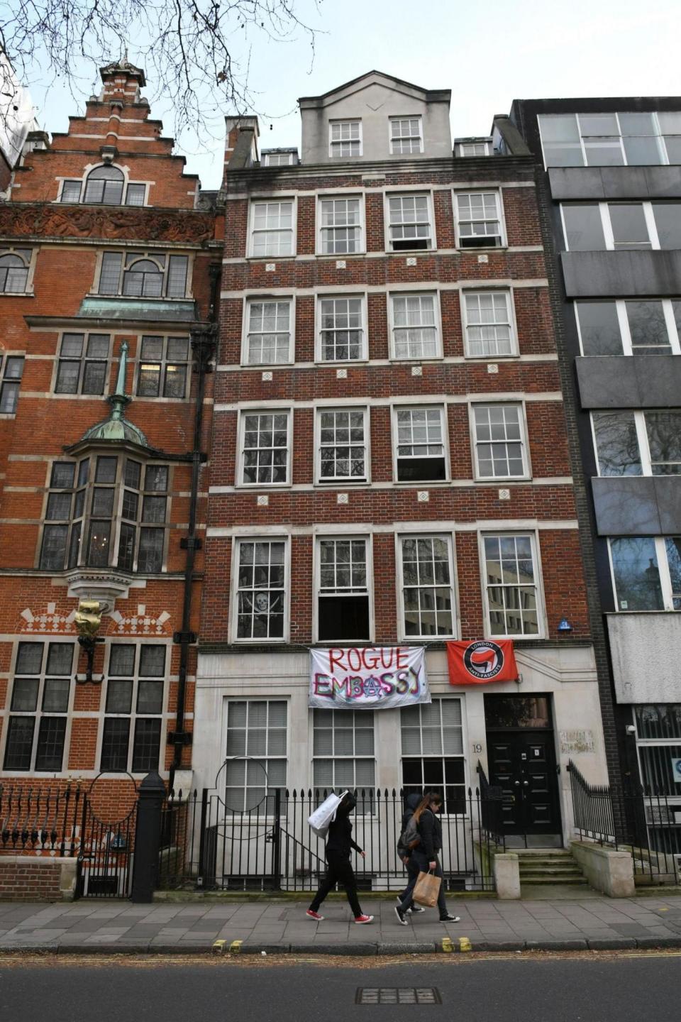 Squatters: The building was occupied by the same group who recently took over properties in Eaton Square and Grosvenor Gardens (PA)