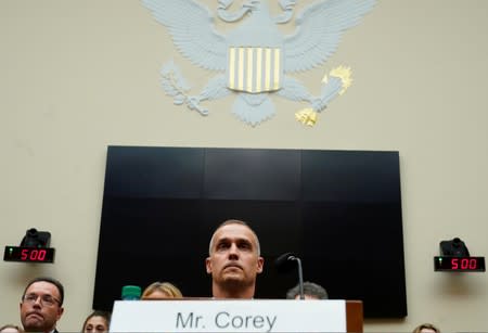 Corey Lewandowski arrives to testify before House Judiciary Committee's impeachment investigation hearing on Capitol Hill in Washington