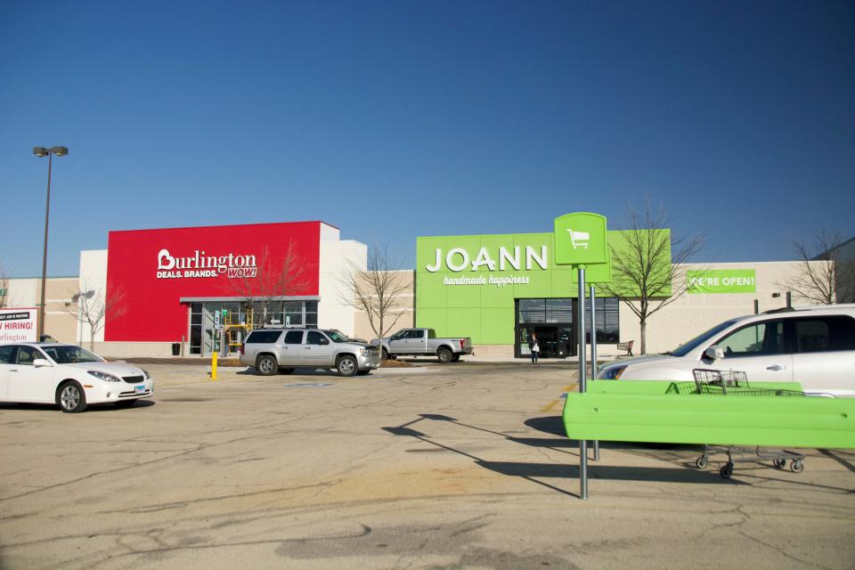 Burlington Coat Factory and Joann Fabrics, seen here Wednesday, Nov. 15, 2023, are now located in the State Street Market space vacated by Dick's Sporting Goods.