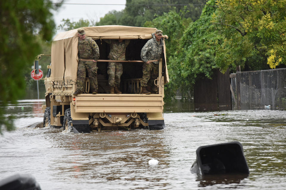 <p>Members of the Florida National Guard look for stranded residents on Sept. 29. </p>