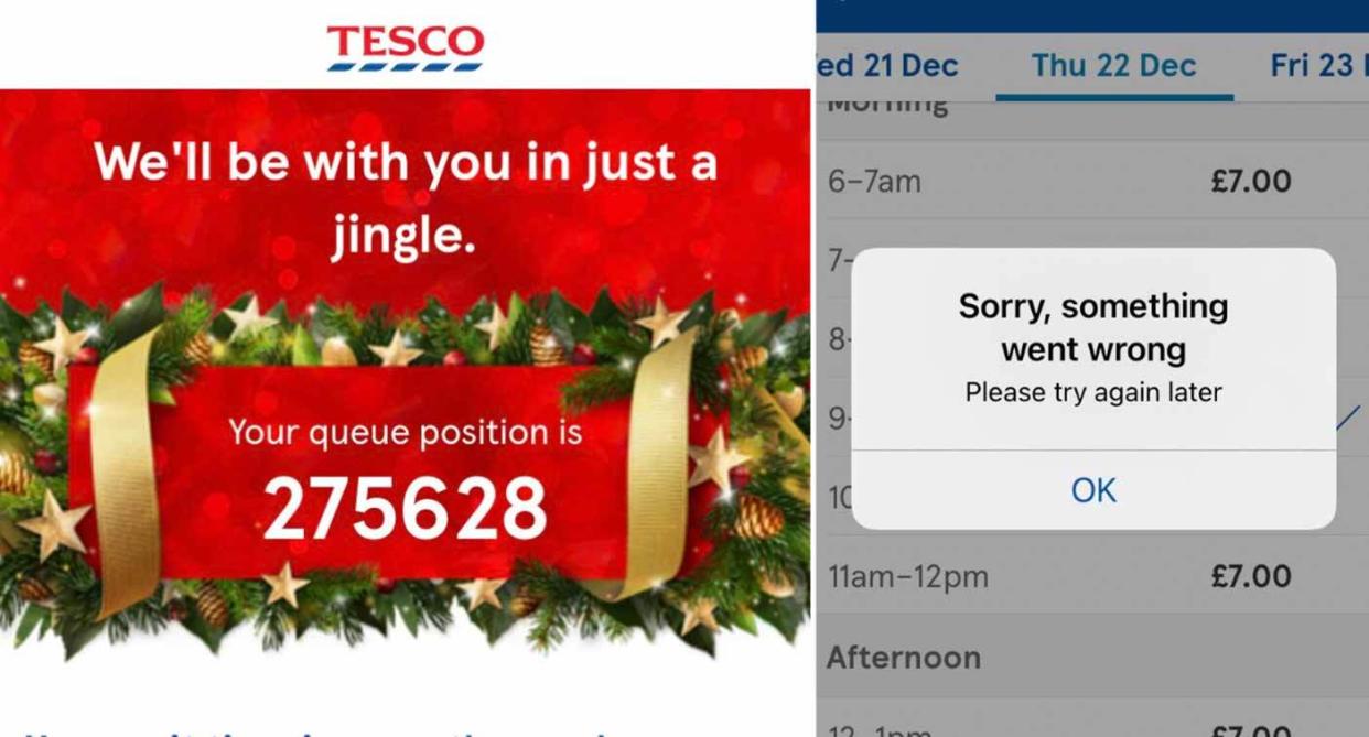 Tesco is experiencing issues with its Christmas delivery booking slots. (Tesco)