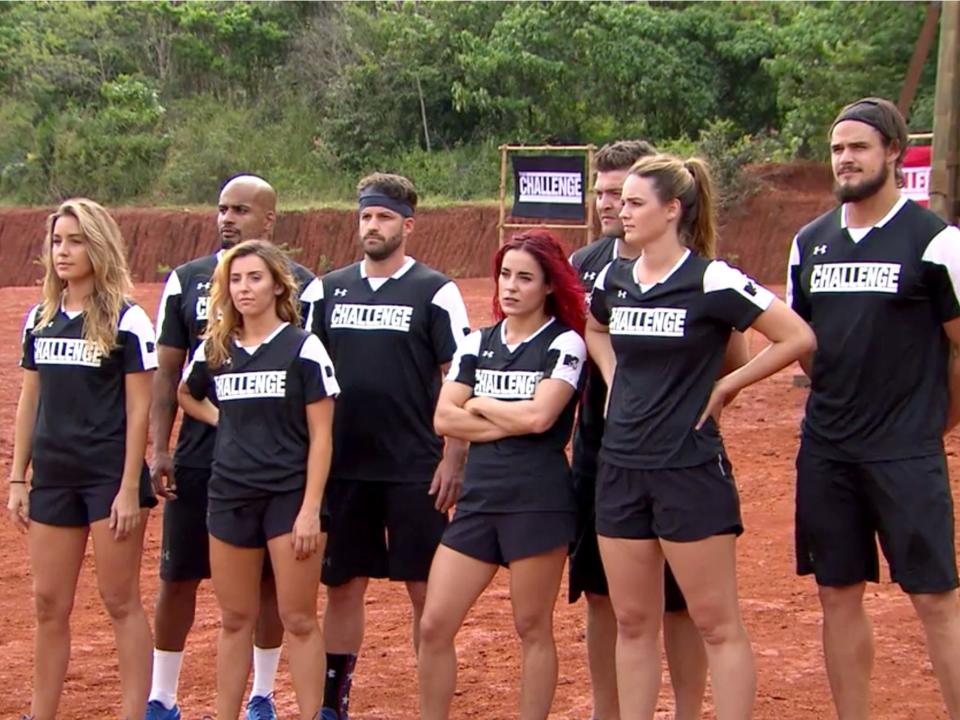 Players from MTV's The Challenge before a challenge