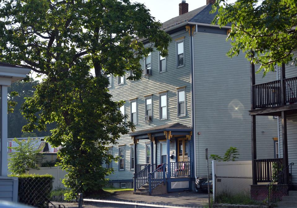 A three-decker at 215 Cambridge St. in Worcester.