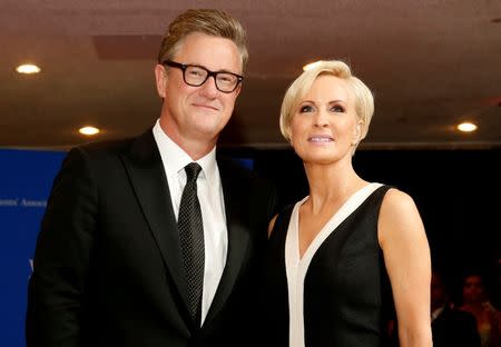 FILE PHOTO: MSNBC's Joe Scarborough and Mika Brzezinski arrive for the annual White House Correspondents' Association dinner in Washington, U.S. on April 25, 2015. REUTERS/Jonathan Ernst/File Photo