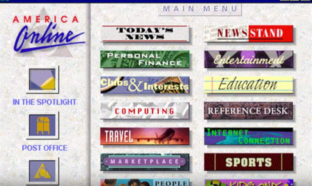 AOL homepage in 1996