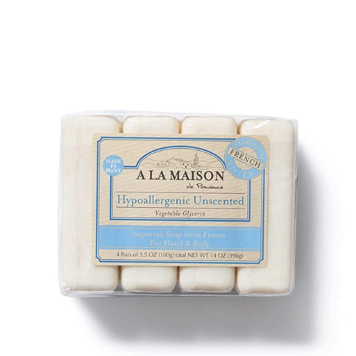 A La Maison unscented bar soap against white background