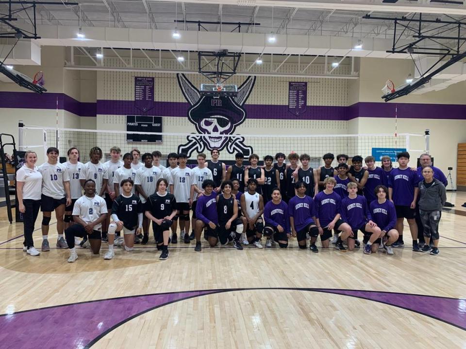 Ardrey Kell and Porter Ridge played a boys volleyball match in Charlotte last week