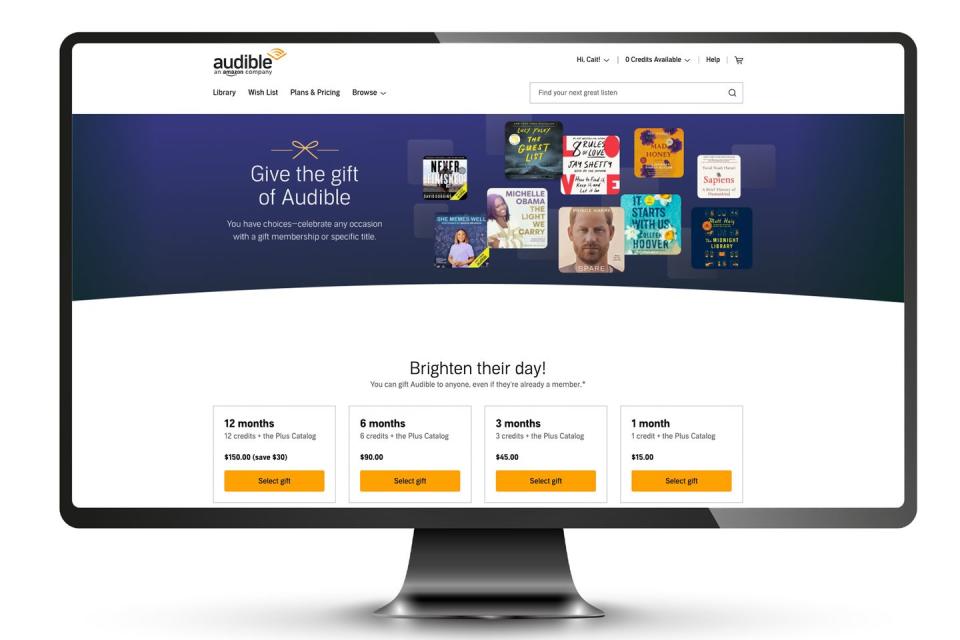 audible gift center