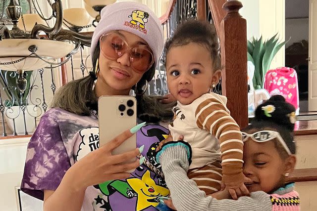 Cardi B/Twitter Cardi B with son Wave and daughter Kulture