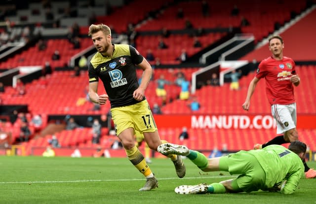 Stuart Armstrong celebrates putting Southampton in front 