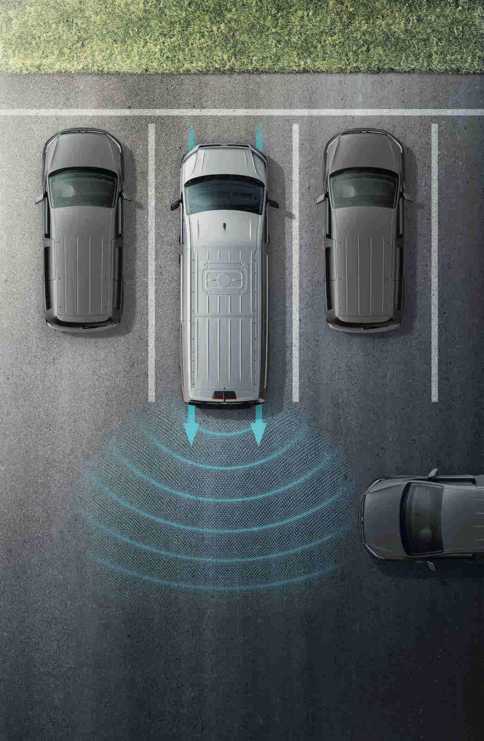 RTA 後方橫向車流警示系統 (含煞車輔助功能)。