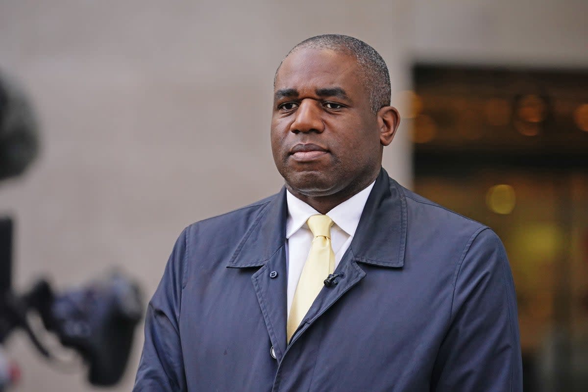 Shadow foreign secretary David Lammy (PA Wire)