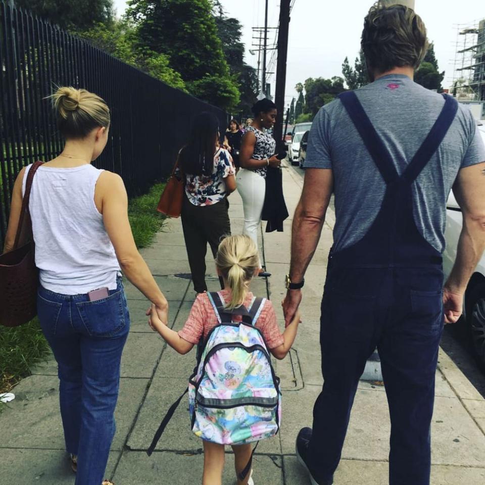 Kristen Bell and Dax Shepard with daughter Lincoln
