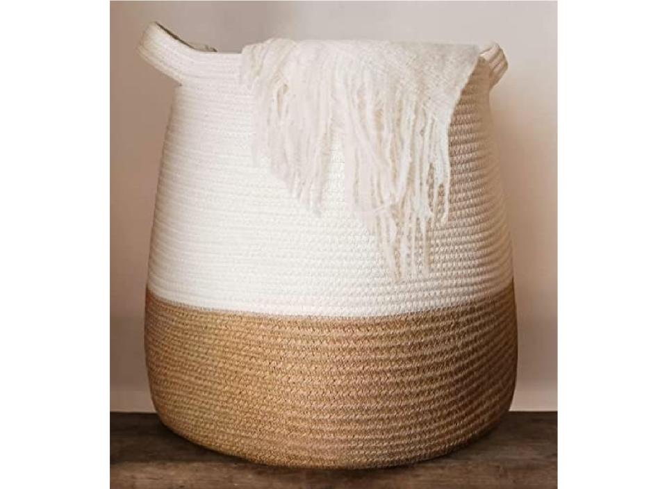 Get great storage and great style with this woven basket. (Source: Amazon)