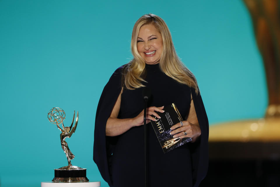 Jennifer Coolidge presents at the 2021 Emmys.<span class="copyright">Cliff Lipson—CBS/Getty Images</span>