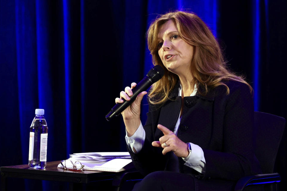 Republican nominee Christine Drazan speaks during the gubernatorial debate hosted by the Oregon Newspaper Publishers Association in July. 