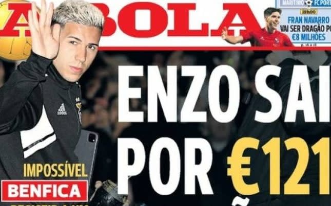 Enzo Fernandez on the front page of A Bola – 'The Super League is already here, and it's in England': How Europe reacted to Chelsea's spending - A Bola