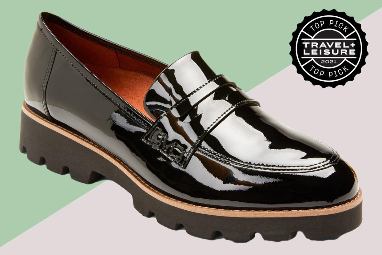 Black patent loafer