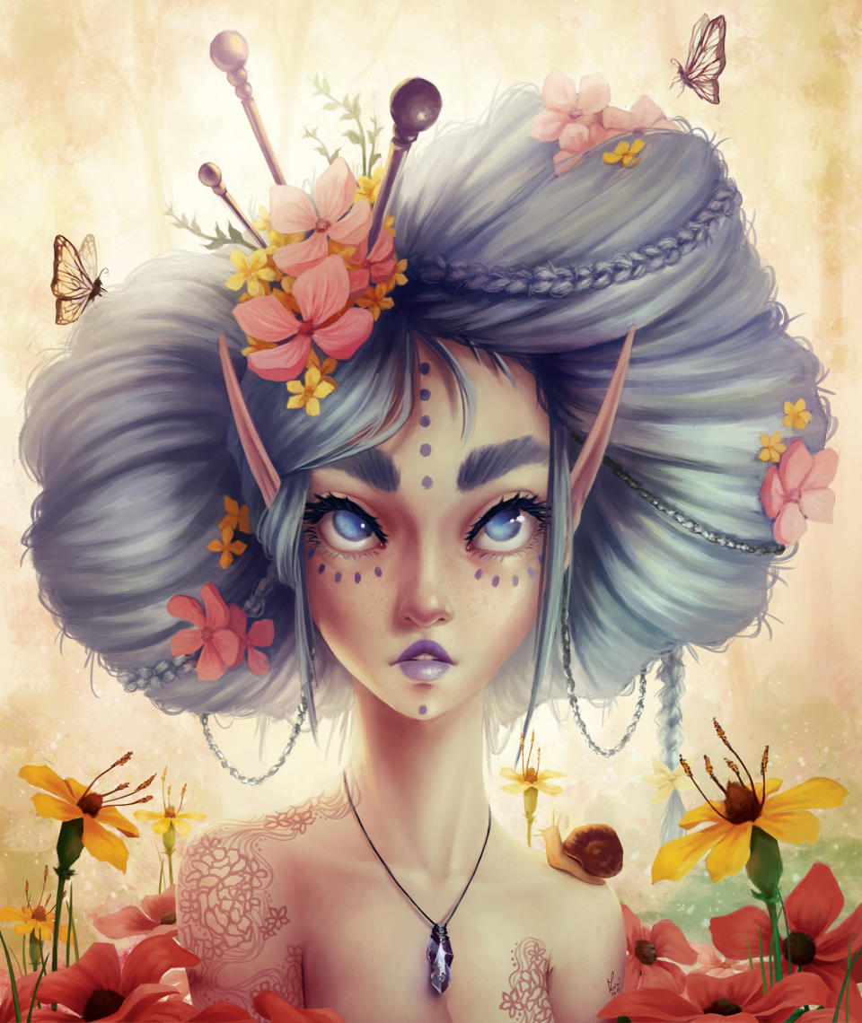 Małgorzata Kmiec's artwork of woman with grey hair