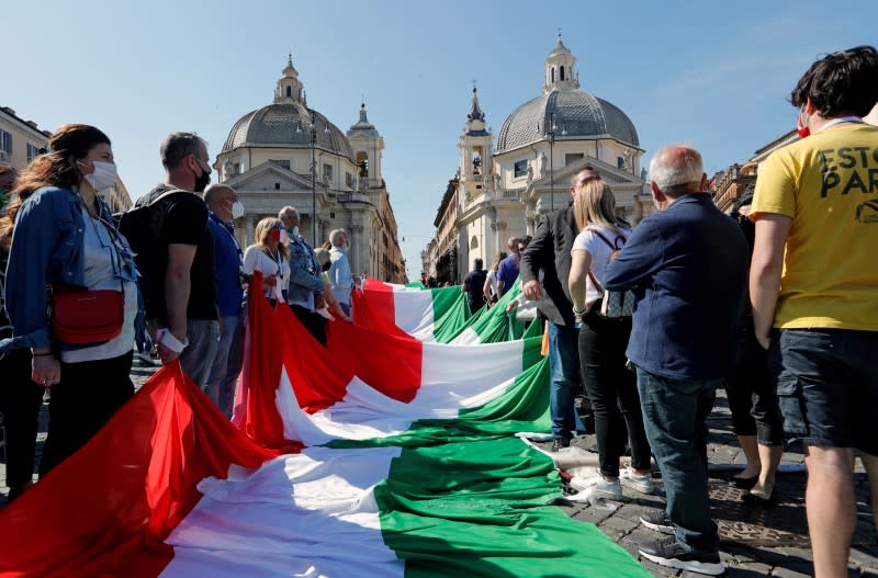 Protest against the government of Prime Minister Giuseppe Conte in Rome