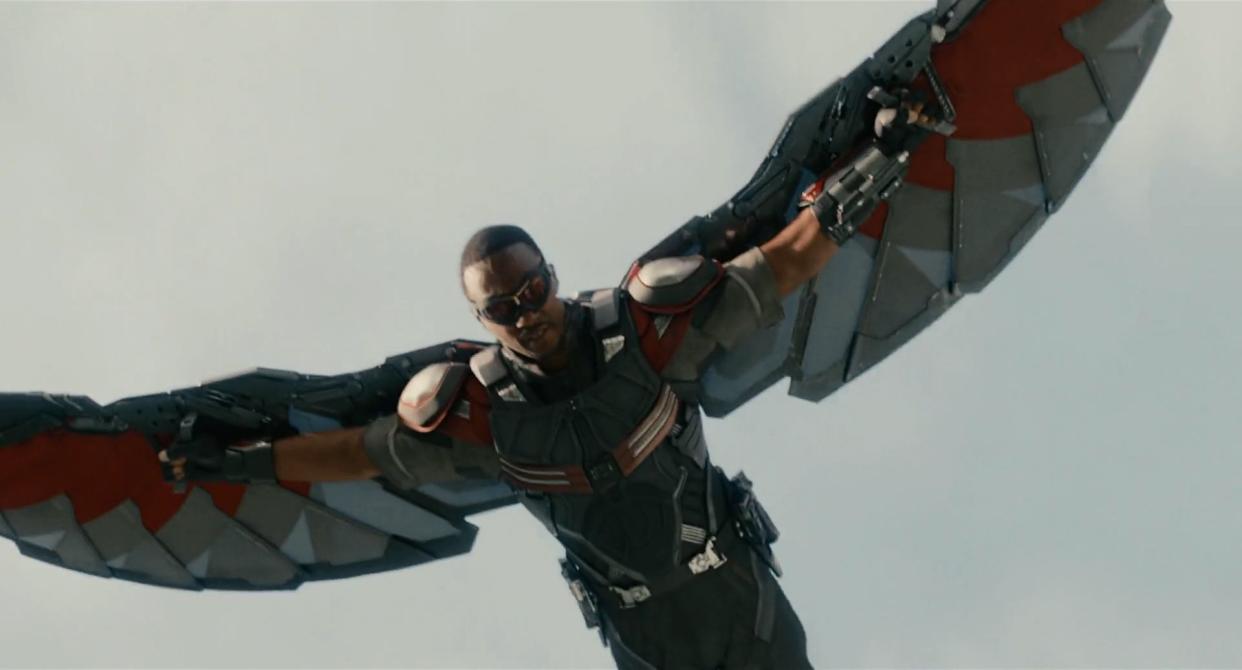 Anthony Mackie injured himself when he first flew as Falcon (Image by Marvel Studios)