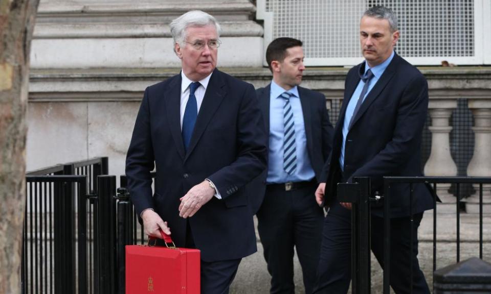 Michael Fallon leaves Downing Street on Thursday