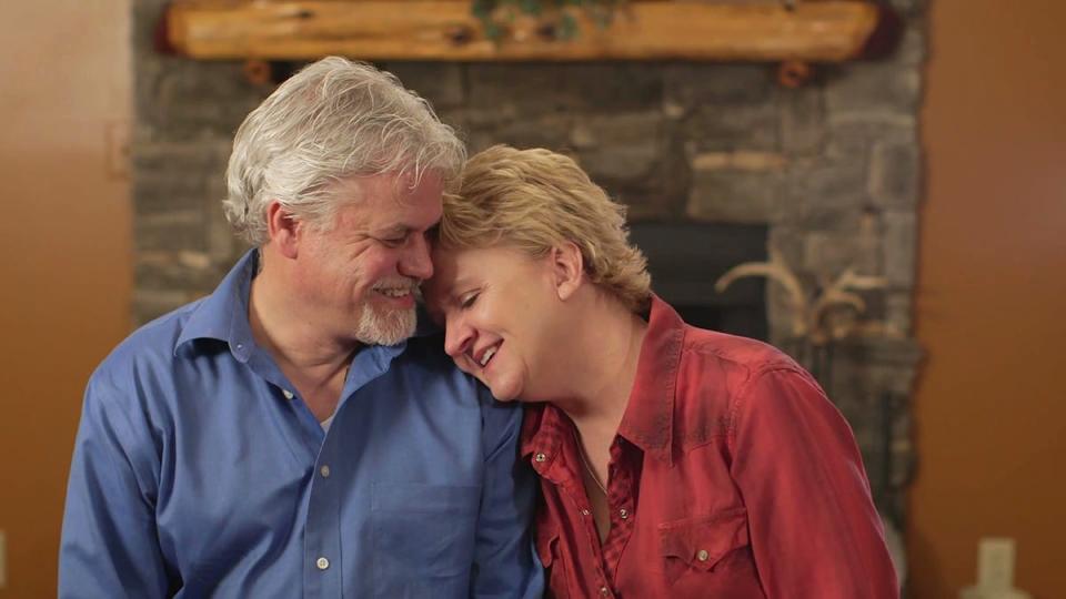 A picture of David and Chonda Pierce taken during an interview they did together for the 2015 documentary "Laughing in the Dark," released a year after David Pierce died from an alcoholism-related stroke