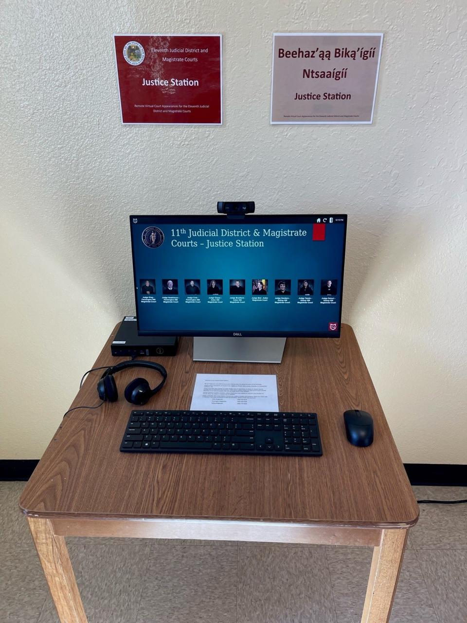 A justice station installed at the Rock Springs Chapter house on the Navajo Nation.
